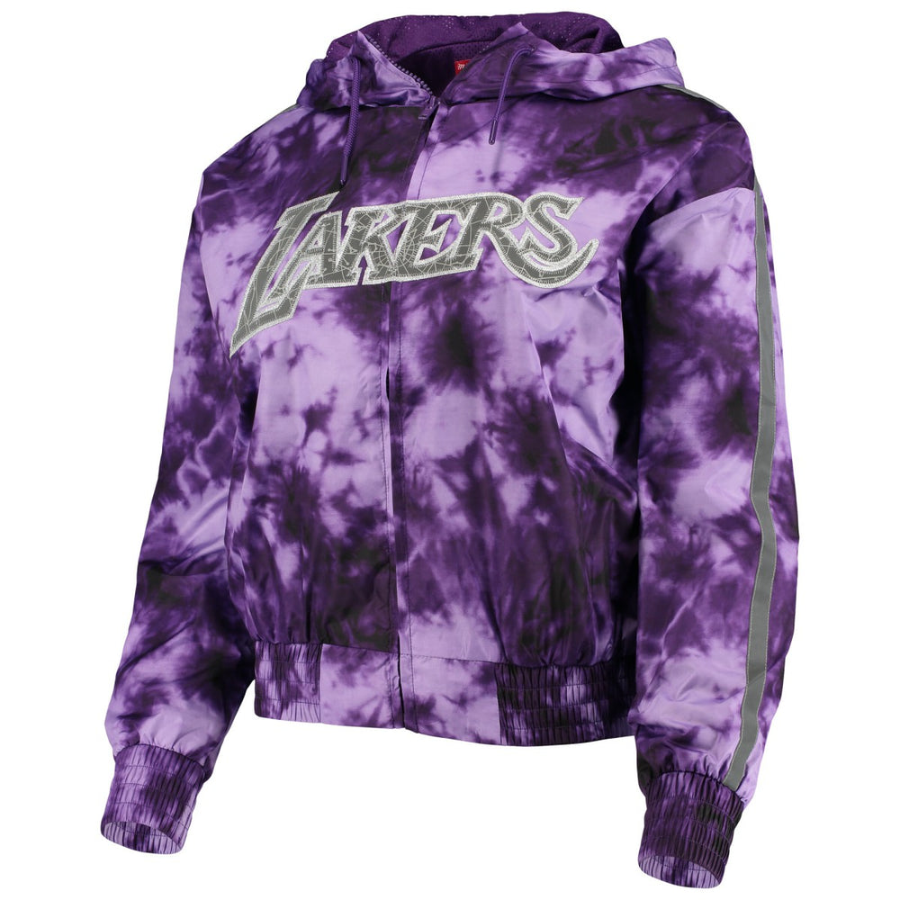 Los Angeles Lakers Women's Galaxy Sublimated Windbreaker Pullover Full-Zip Hoodie Purple - NBA