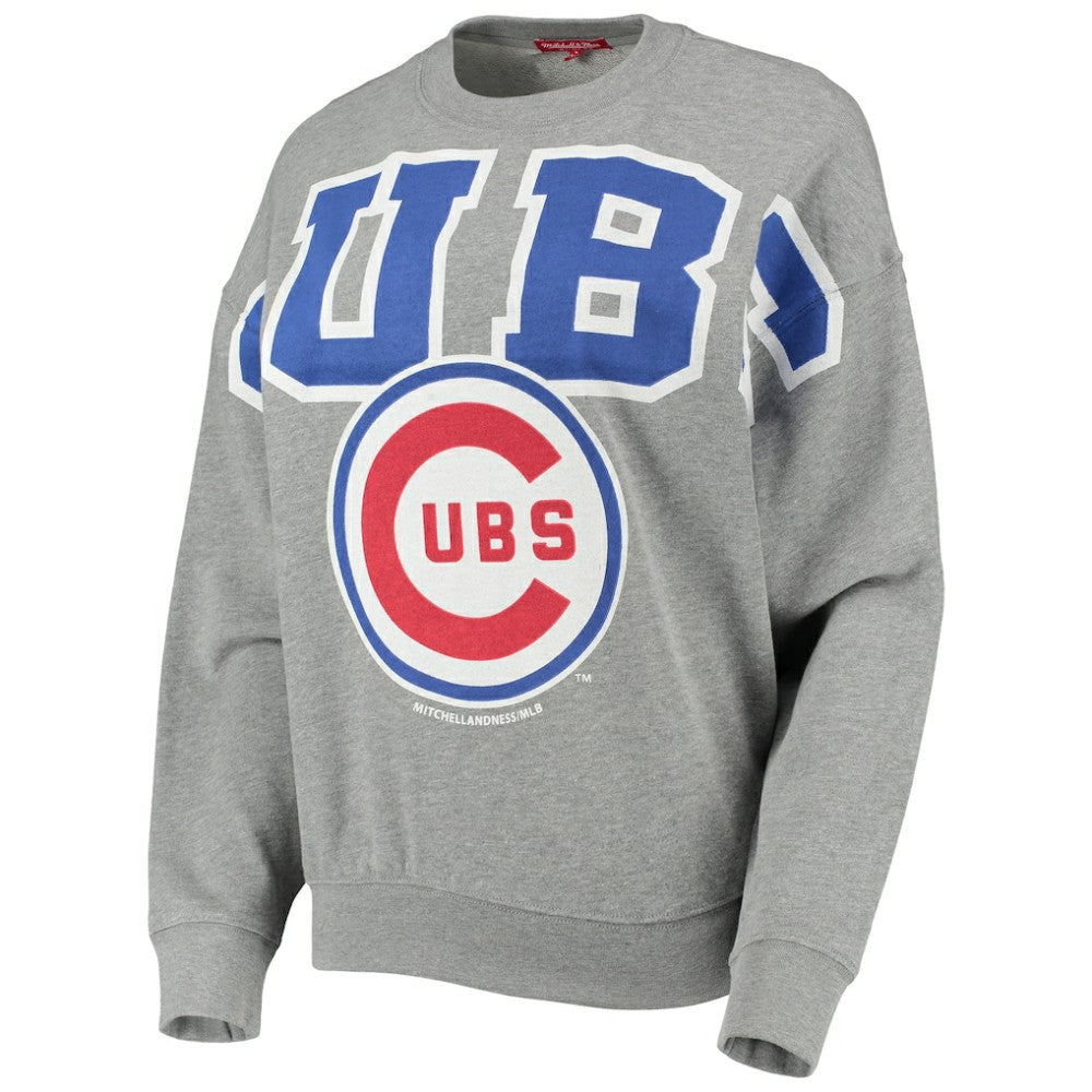 Chicago Cubs Mitchell & Ness Women's Cooperstown Collection Logo Lightweight Pullover Sweatshirt - MLB