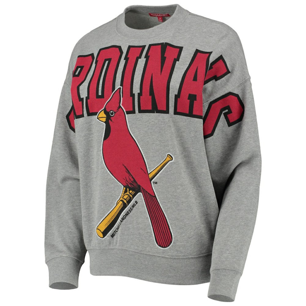 St. Louis Cardinals Mitchell & Ness Women's Cooperstown Collection Logo Lightweight Pullover Sweatshirt - MLB