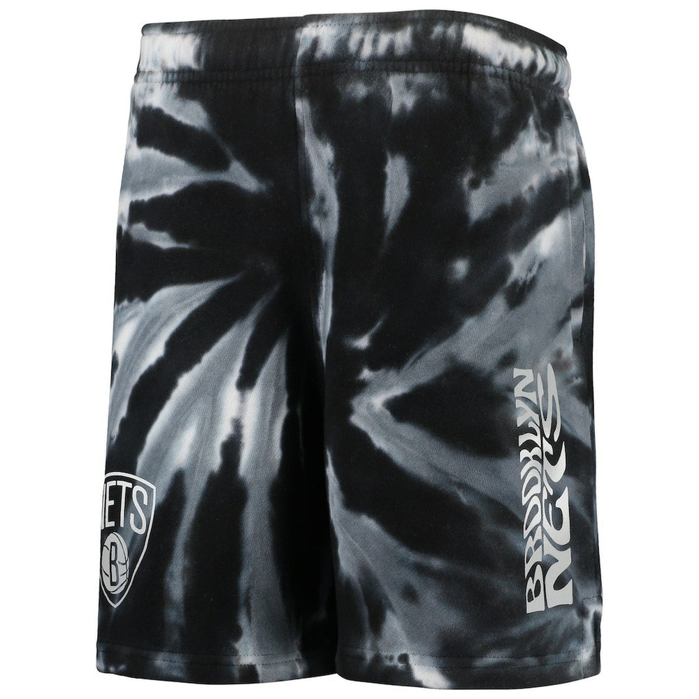 Brooklyn Nets Youth Santa Monica Tie-Dye Shorts Black - NBA