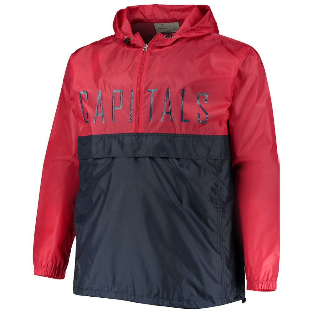 Washington Capitals Big & Tall Anorak Half-Zip Pullover Hoodie - Red - NHL