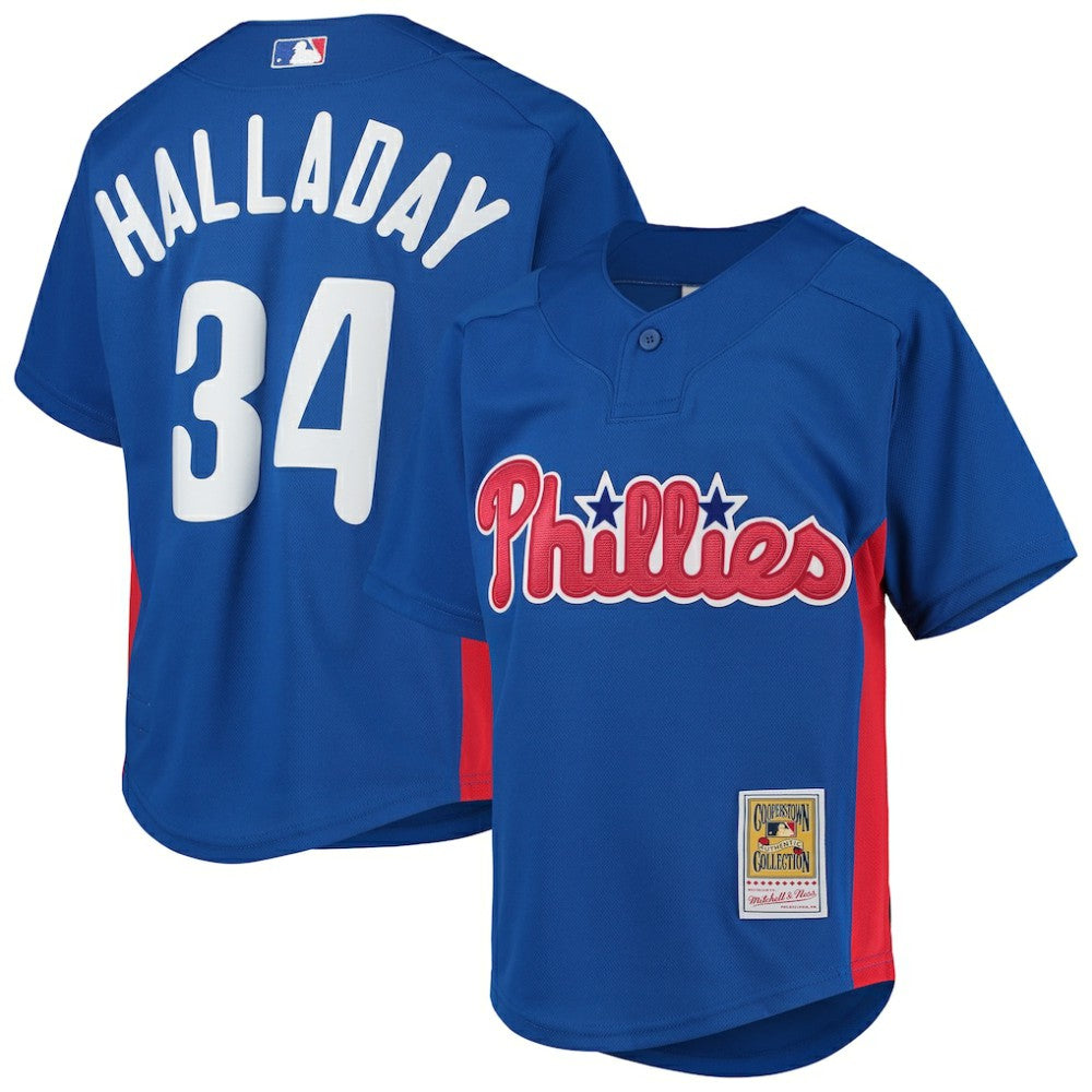 Roy Halladay Philadelphia Phillies Mitchell & Ness Youth Cooperstown Collection Mesh Batting Practice Jersey - MLB