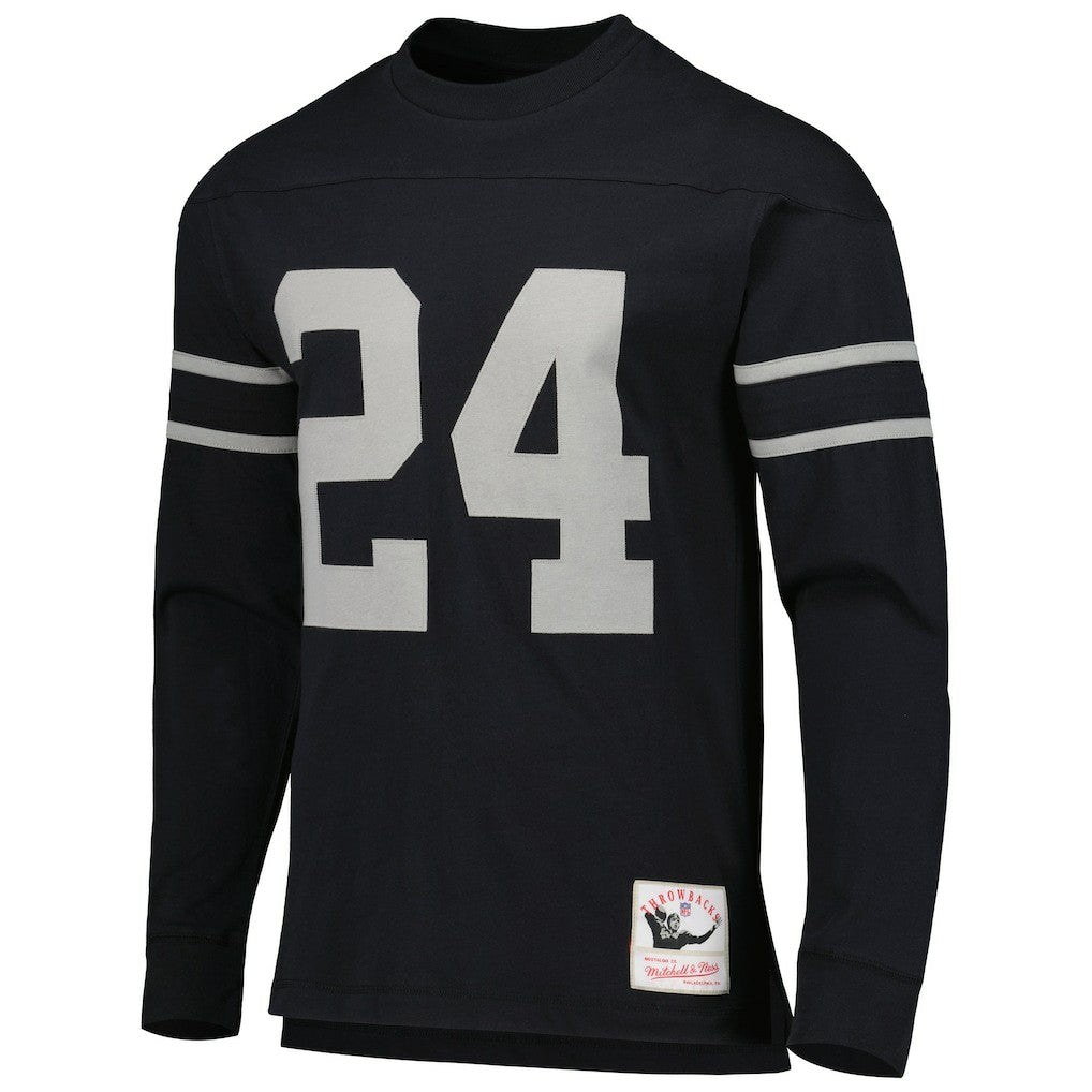Charles Woodson Oakland Raiders Retired Player Name & Number Long Sleeve Top Black | Mitchell & Ness