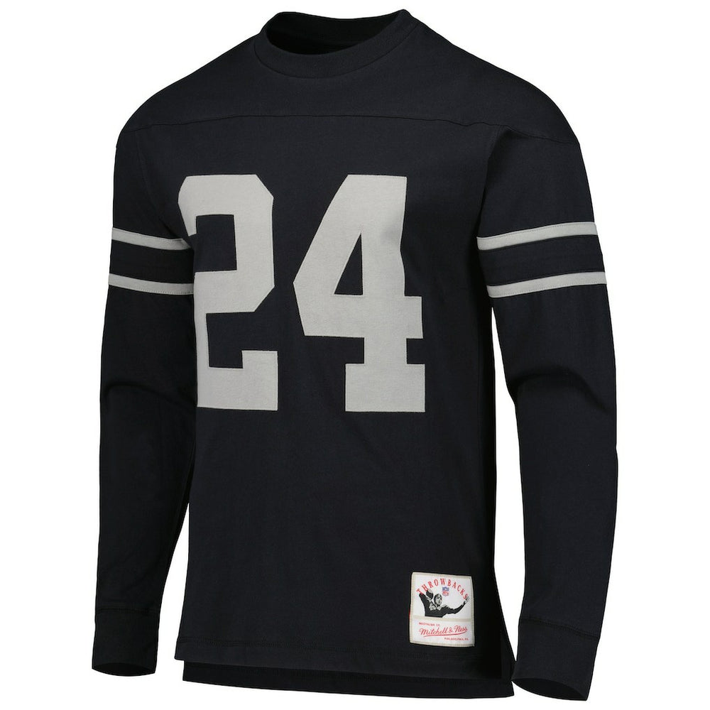 Charles Woodson Oakland Raiders Retired Player Name & Number Long Sleeve Top Black | Mitchell & Ness