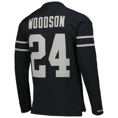 Charles Woodson Oakland Raiders Retired Player Name & Number Long Sleeve Top Black | Mitchell & Ness