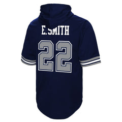 Emmitt Smith Dallas Cowboys Retired Player Mesh Name & Number Hoodie T-Shirt Navy | Mitchell & Ness