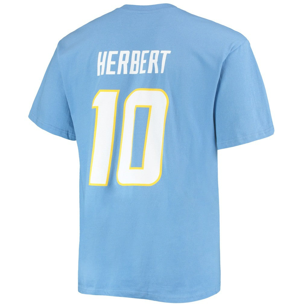 Justin Herbert Los Angeles Chargers Big & Tall Player Name & Number T-Shirt Powder Blue | Fanatics