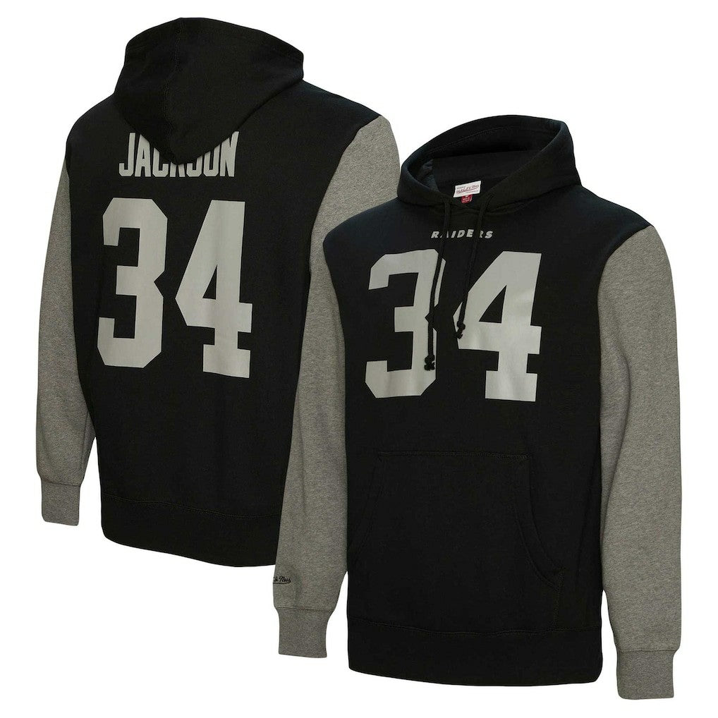Bo Jackson Las Vegas Raiders Retired Player Name & Number Pullover Hoodie Black | Mitchell & Ness