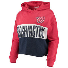 Washington Nationals '47 Women's Lizzy Cropped Pullover Hoodie - MLB