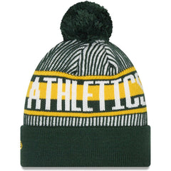 Athletics New Era Striped Cuffed Knit Hat with Pom - MLB
