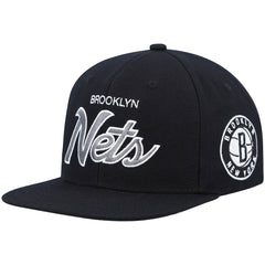 Brooklyn Nets Hardwood Classics Script 2.0 Snapback Hat Black - NBA