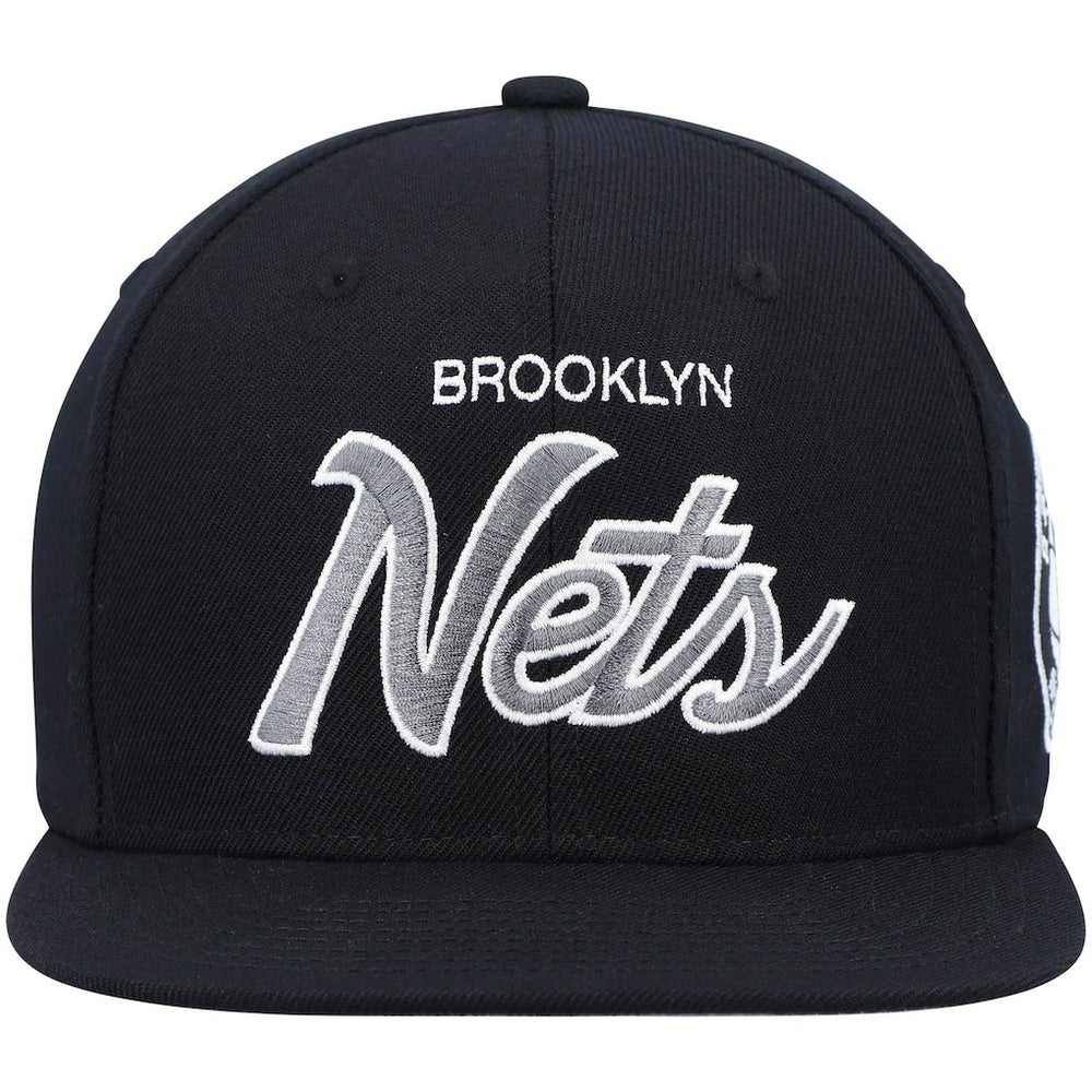 Brooklyn Nets Hardwood Classics Script 2.0 Snapback Hat Black - NBA