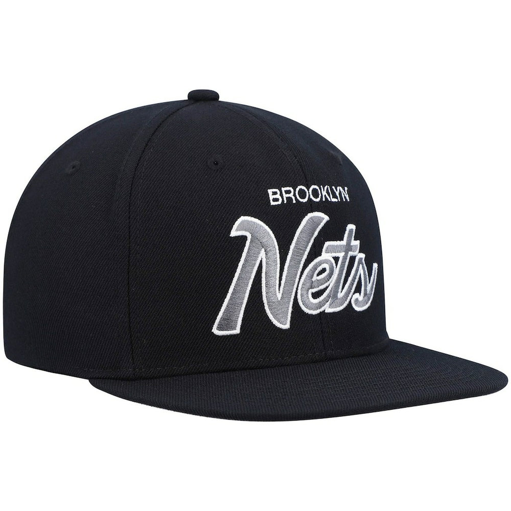 Brooklyn Nets Hardwood Classics Script 2.0 Snapback Hat Black - NBA
