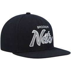 Brooklyn Nets Hardwood Classics Script 2.0 Snapback Hat Black - NBA
