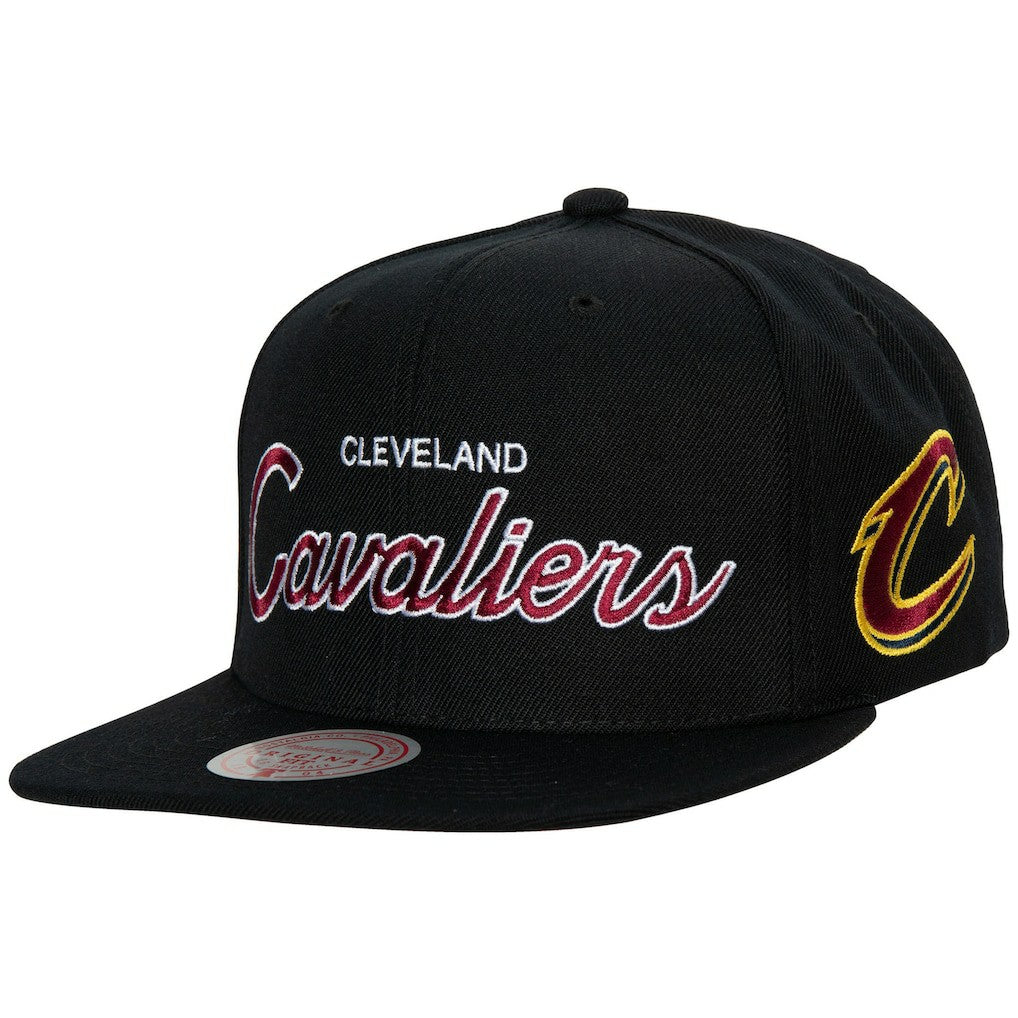 Cleveland Cavaliers Hardwood Classics Script 2.0 Snapback Hat Black - NBA