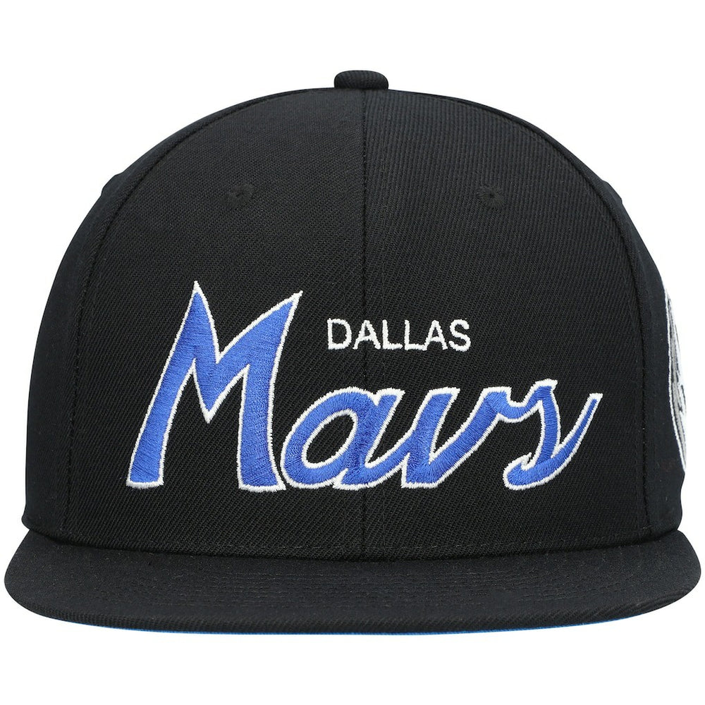 Dallas Mavericks Hardwood Classics Script 2.0 Snapback Hat Black - NBA