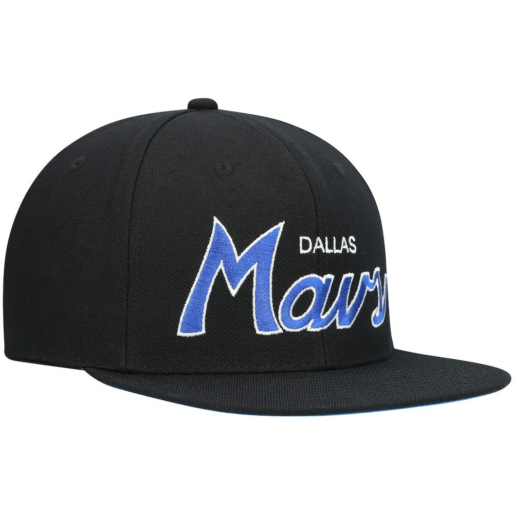 Dallas Mavericks Hardwood Classics Script 2.0 Snapback Hat Black - NBA