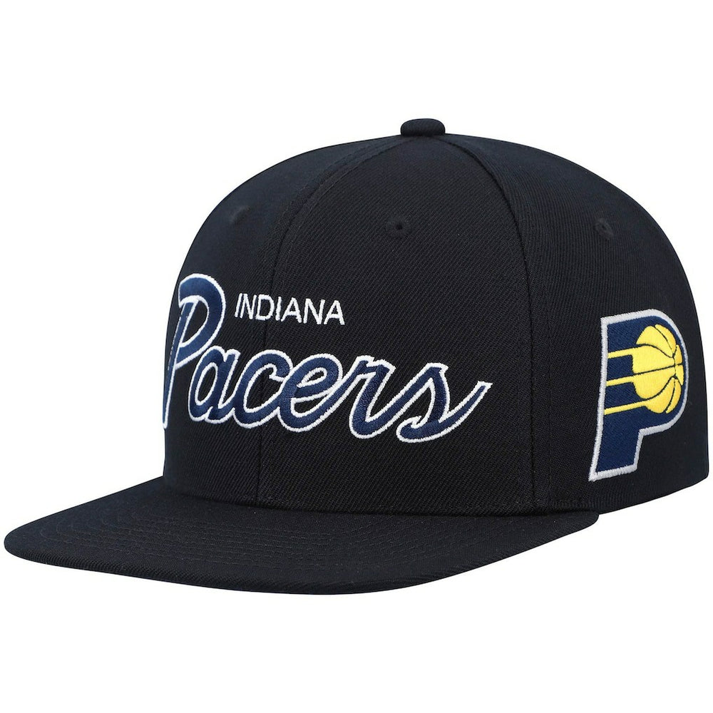Indiana Pacers Hardwood Classics Script 2.0 Snapback Hat Black - NBA
