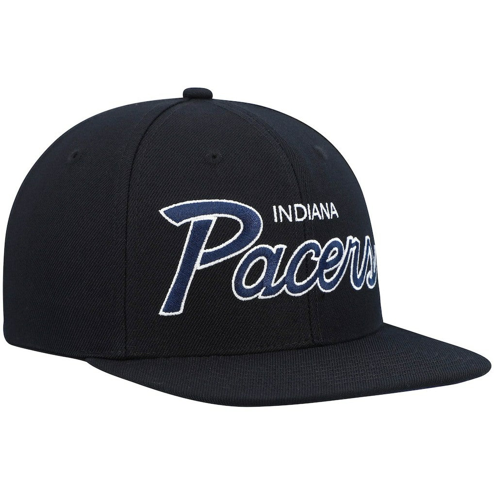 Indiana Pacers Hardwood Classics Script 2.0 Snapback Hat Black - NBA