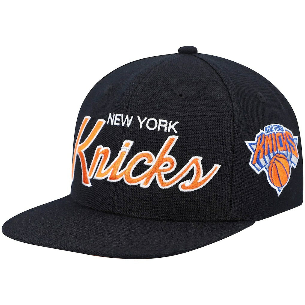 New York Knicks Hardwood Classics Script 2.0 Snapback Hat Black - NBA