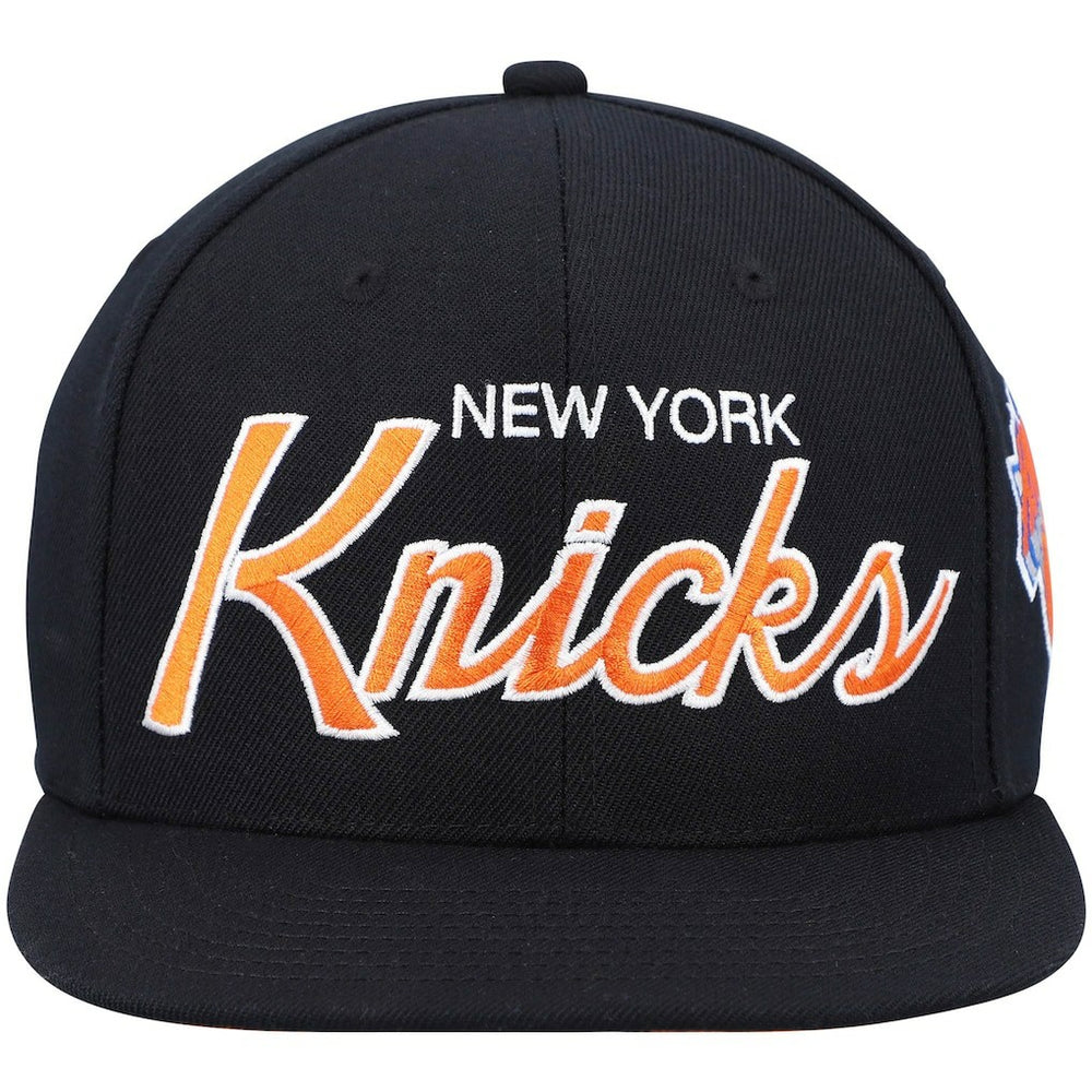New York Knicks Hardwood Classics Script 2.0 Snapback Hat Black - NBA