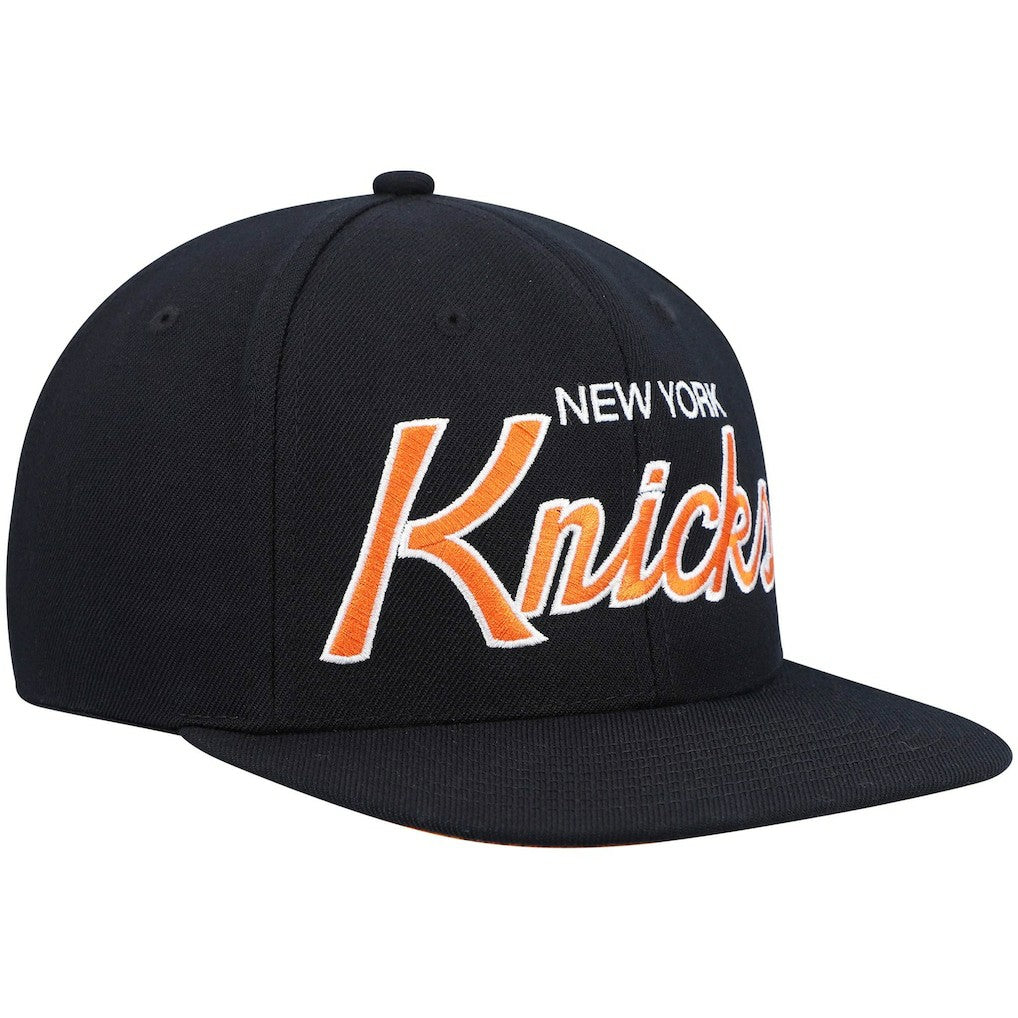 New York Knicks Hardwood Classics Script 2.0 Snapback Hat Black - NBA