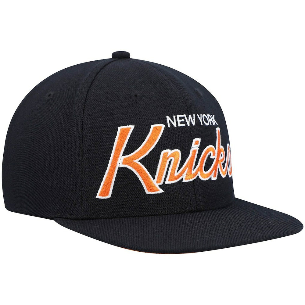 New York Knicks Hardwood Classics Script 2.0 Snapback Hat Black - NBA