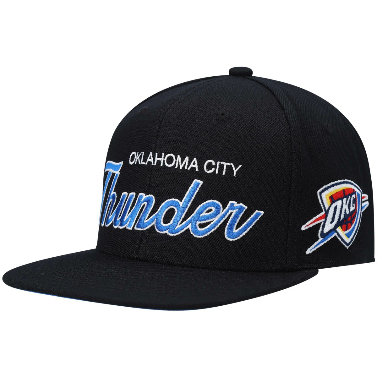 Oklahoma City Thunder Hardwood Classics Script 2.0 Snapback Hat Black - NBA