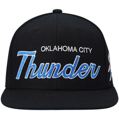 Oklahoma City Thunder Hardwood Classics Script 2.0 Snapback Hat Black - NBA