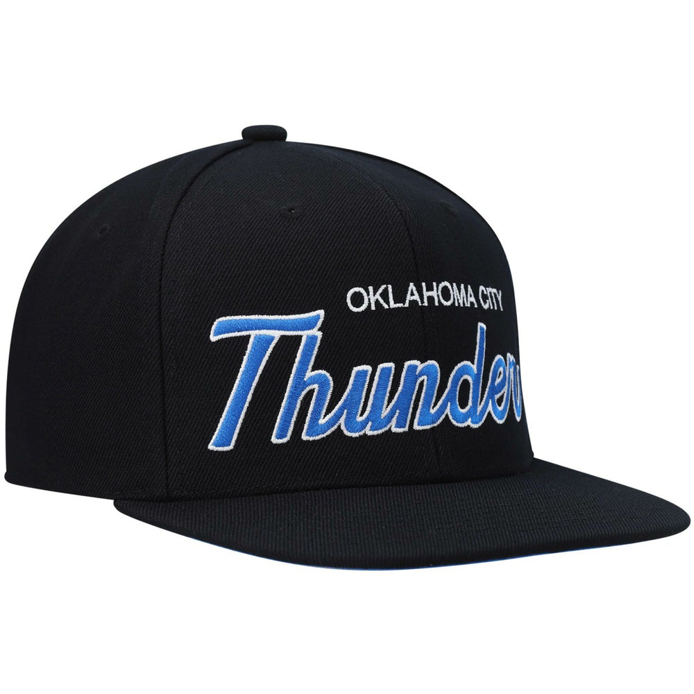 Oklahoma City Thunder Hardwood Classics Script 2.0 Snapback Hat Black - NBA