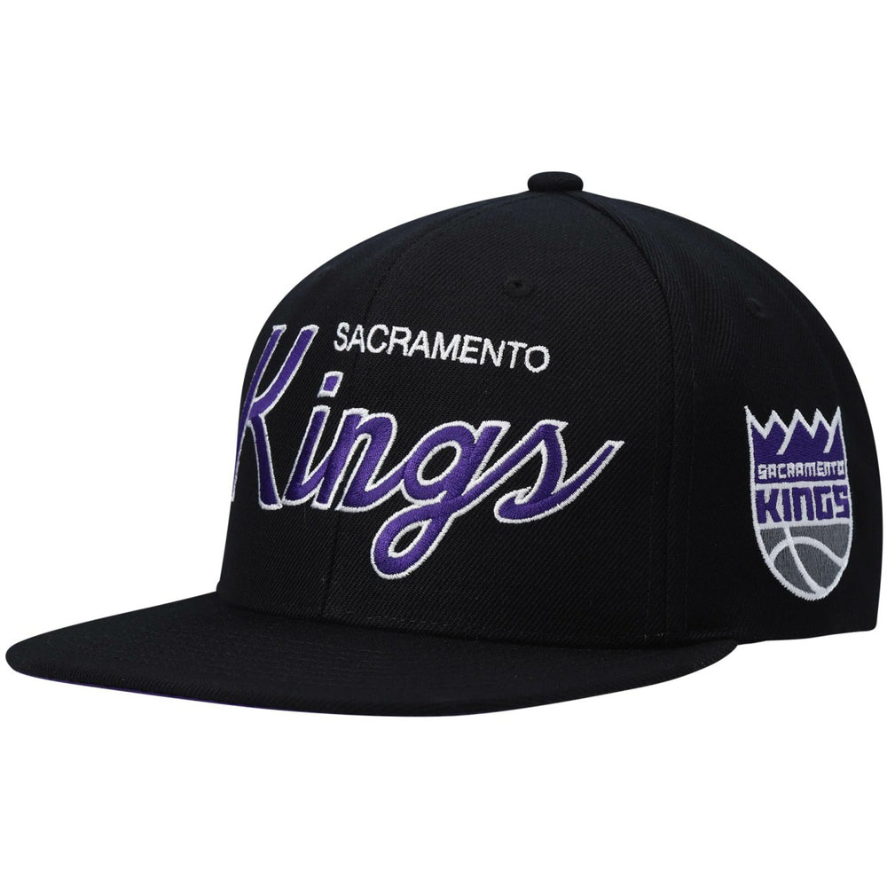 Sacramento Kings Hardwood Classics Script 2.0 Snapback Hat Black - NBA