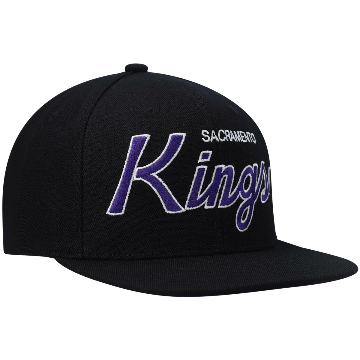 Sacramento Kings Hardwood Classics Script 2.0 Snapback Hat Black - NBA
