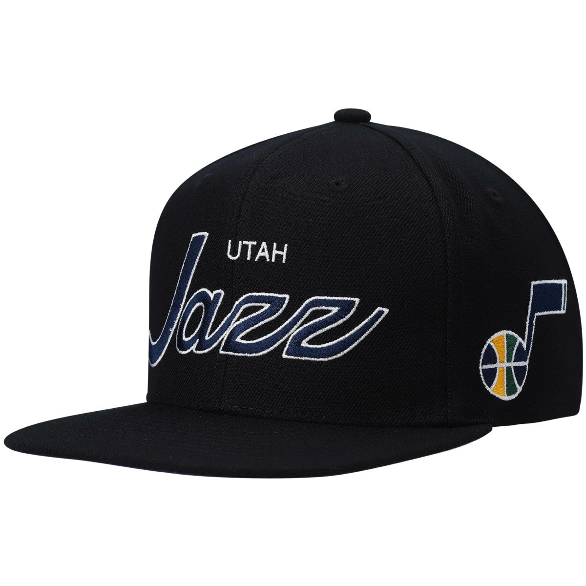 Utah Jazz Hardwood Classics Script 2.0 Snapback Hat Black - NBA