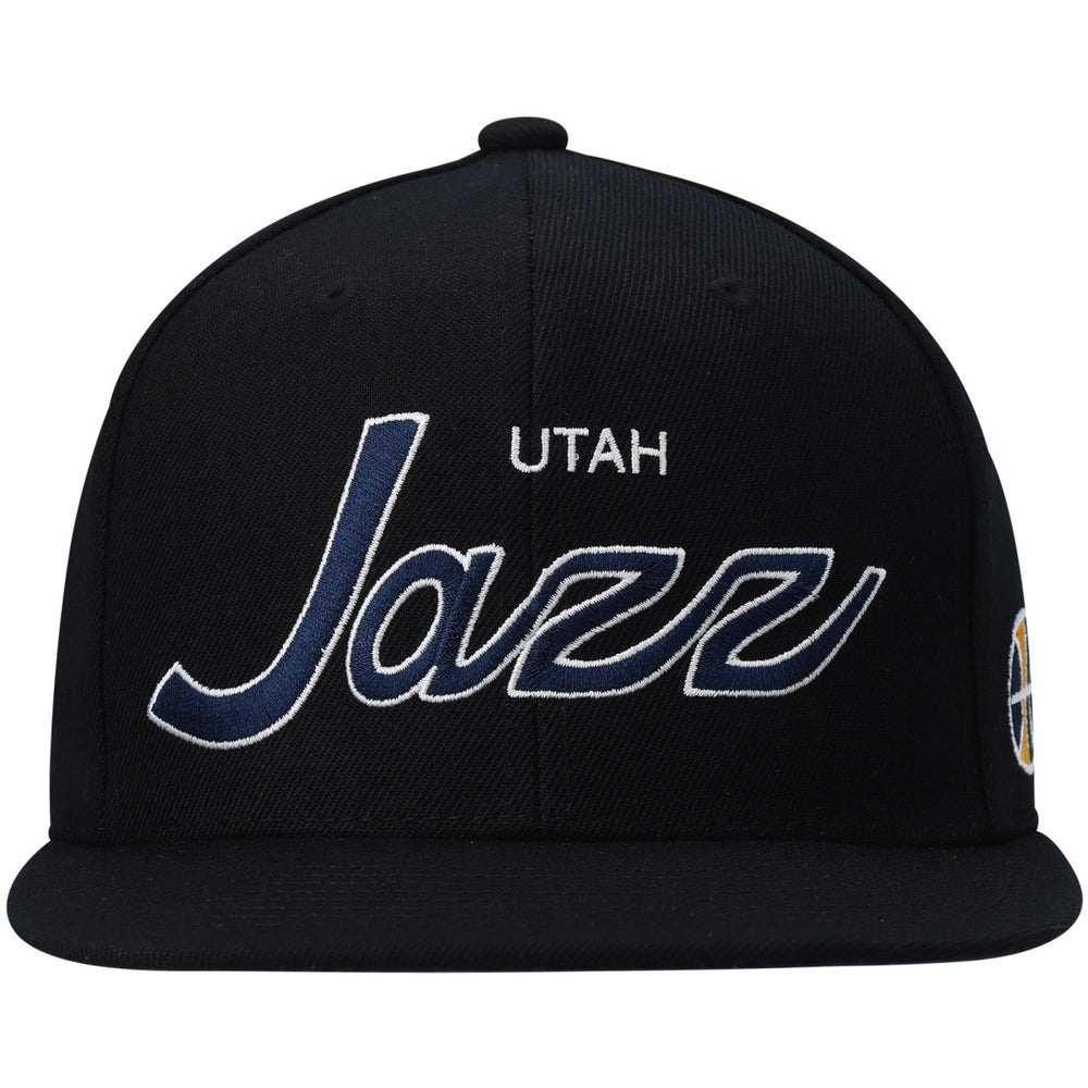 Utah Jazz Hardwood Classics Script 2.0 Snapback Hat Black - NBA