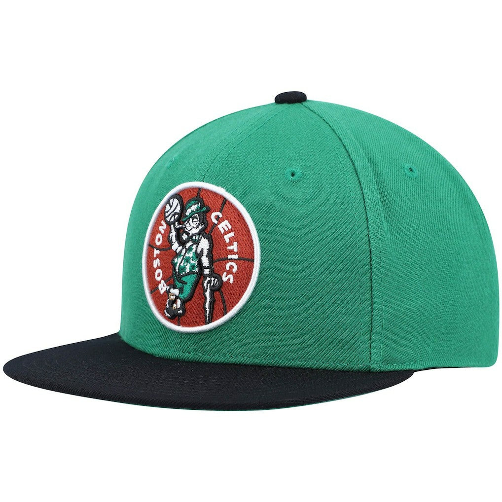 Boston Celtics Hardwood Classics Team Two-Tone 2.0 Snapback Hat Kelly Green/Black - NBA