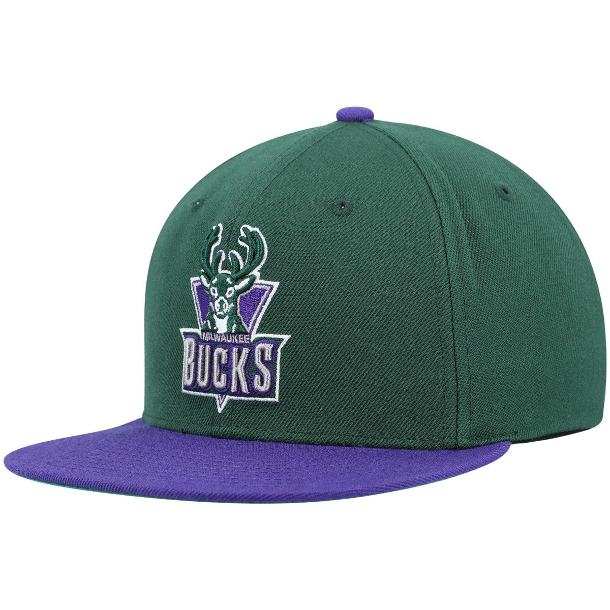 Milwaukee Bucks Hardwood Classics Team Two-Tone 2.0 Snapback Hat Green/Purple - NBA