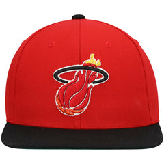 Miami Heat Hardwood Classics Team Two-Tone 2.0 Snapback Hat Red/Black - NBA