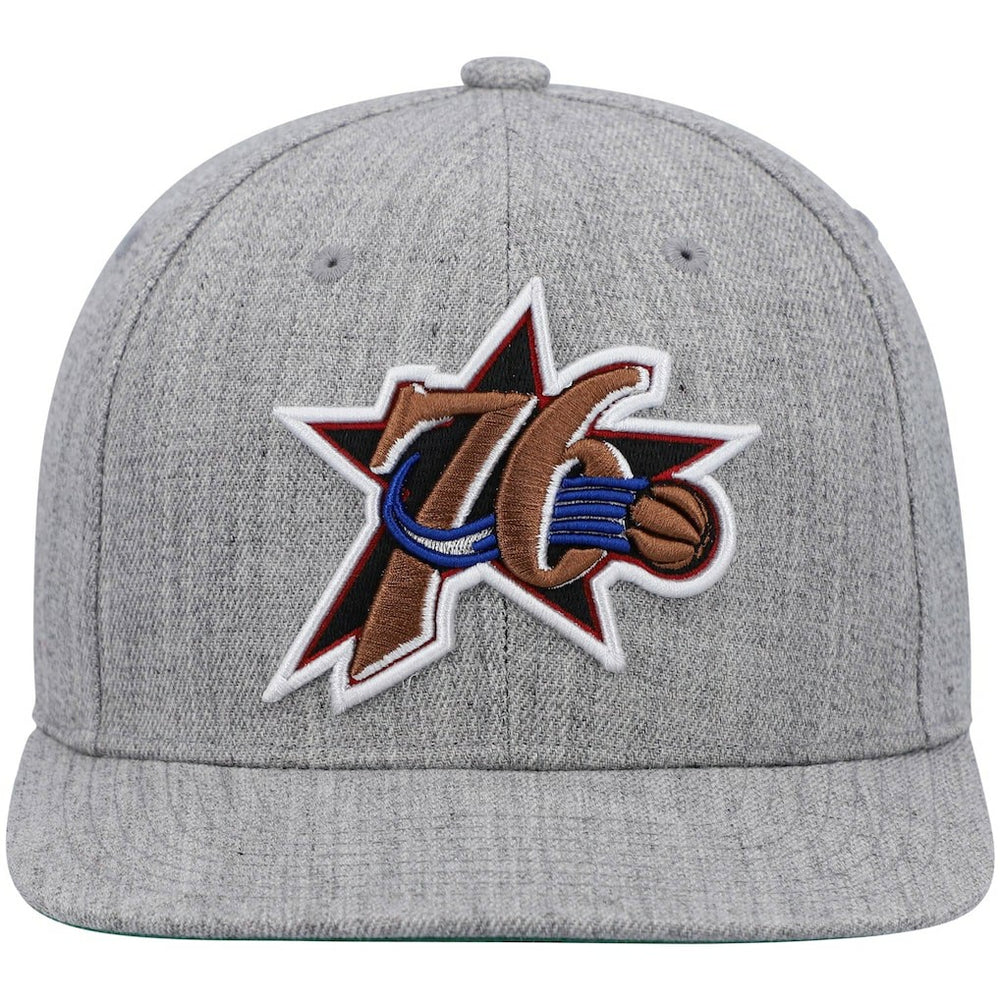 Philadelphia 76ers Hardwood Classics Team 2.0 Snapback Hat Heathered Gray - NBA