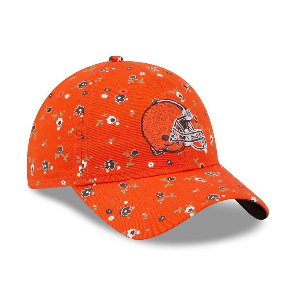 Cleveland Browns New Era Women's Floral 9TWENTY Adjustable Hat Orange | NFL