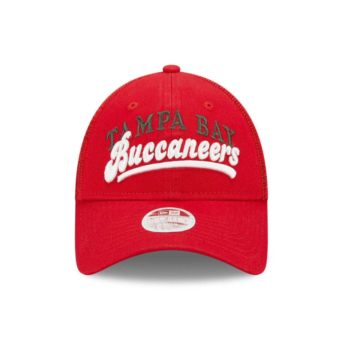 Tampa Bay Buccaneers New Era Women's Team Trucker 9FORTY Snapback Hat Red | NFL