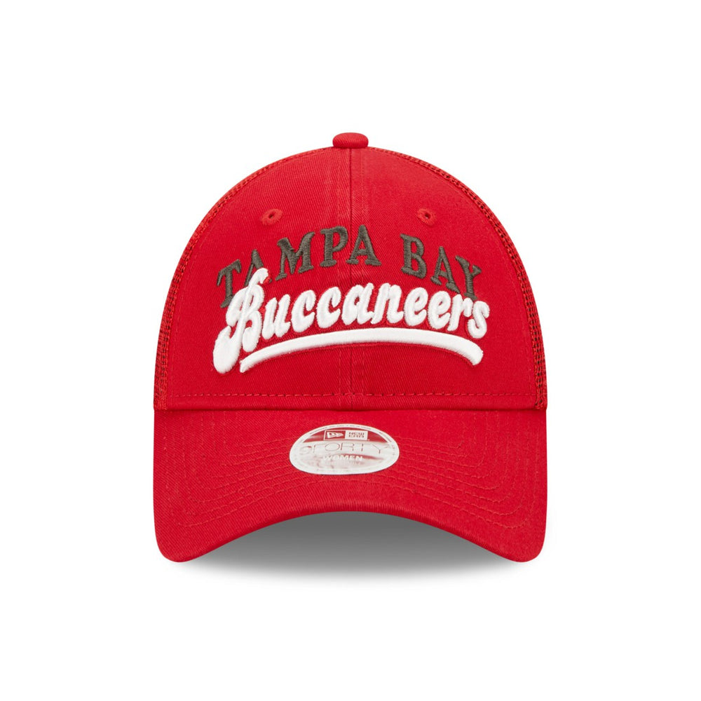 Tampa Bay Buccaneers New Era Women's Team Trucker 9FORTY Snapback Hat Red | NFL
