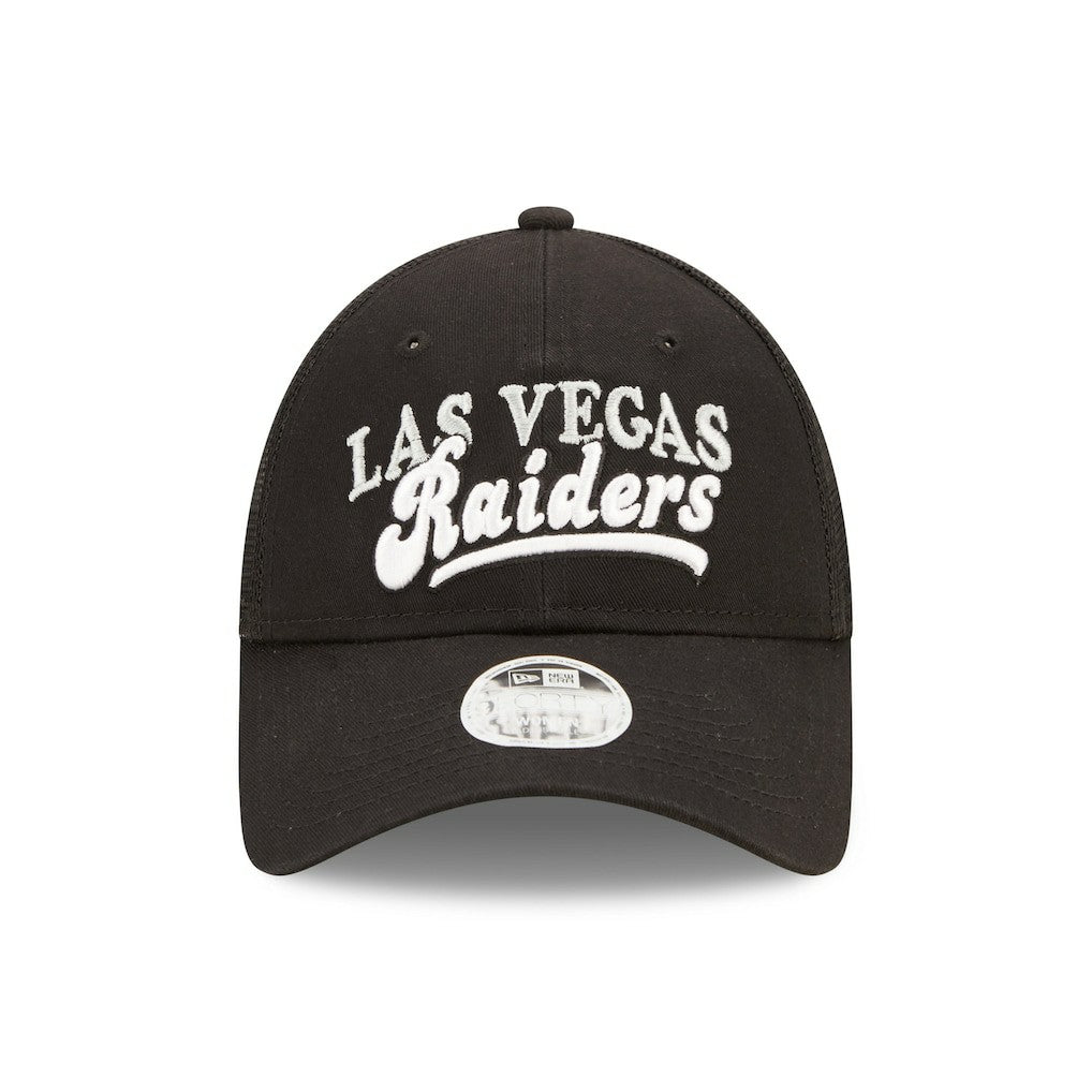 Las Vegas Raiders New Era Women's Team Trucker 9FORTY Snapback Hat Black | NFL