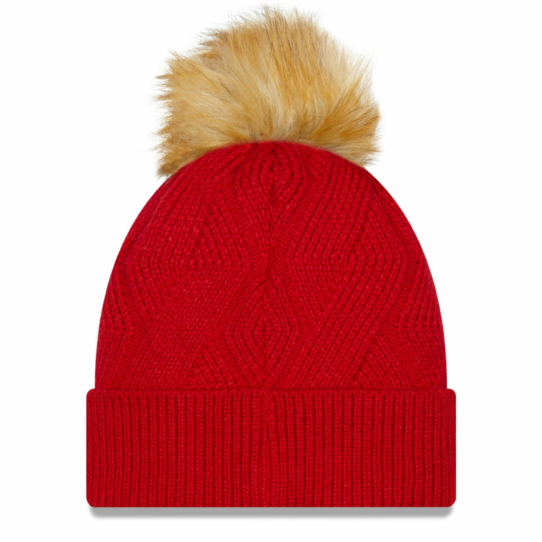 Tampa Bay Buccaneers New Era Women's Snowy Cuffed Knit Hat with Pom Red | NFL