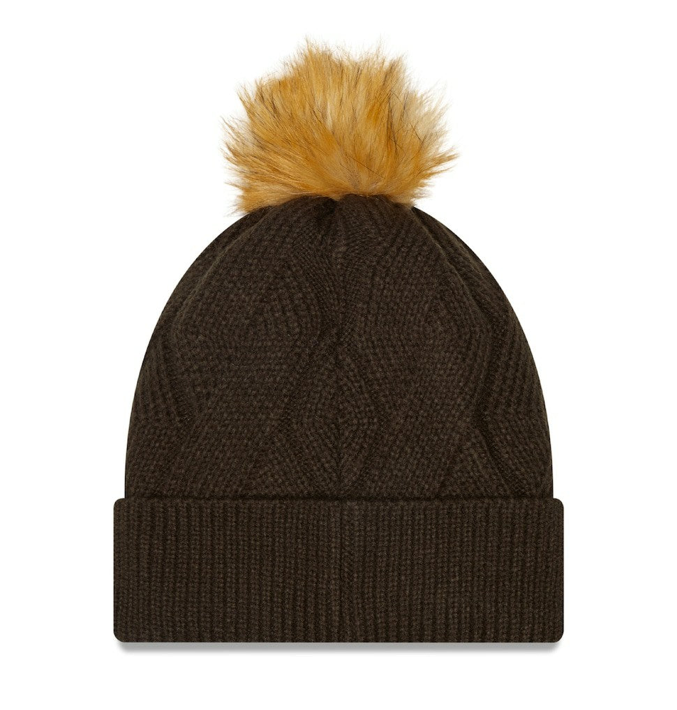 Cleveland Browns New Era Women's Snowy Cuffed Knit Hat with Pom Brown | NFL