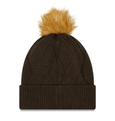 Cleveland Browns New Era Women's Snowy Cuffed Knit Hat with Pom Brown | NFL