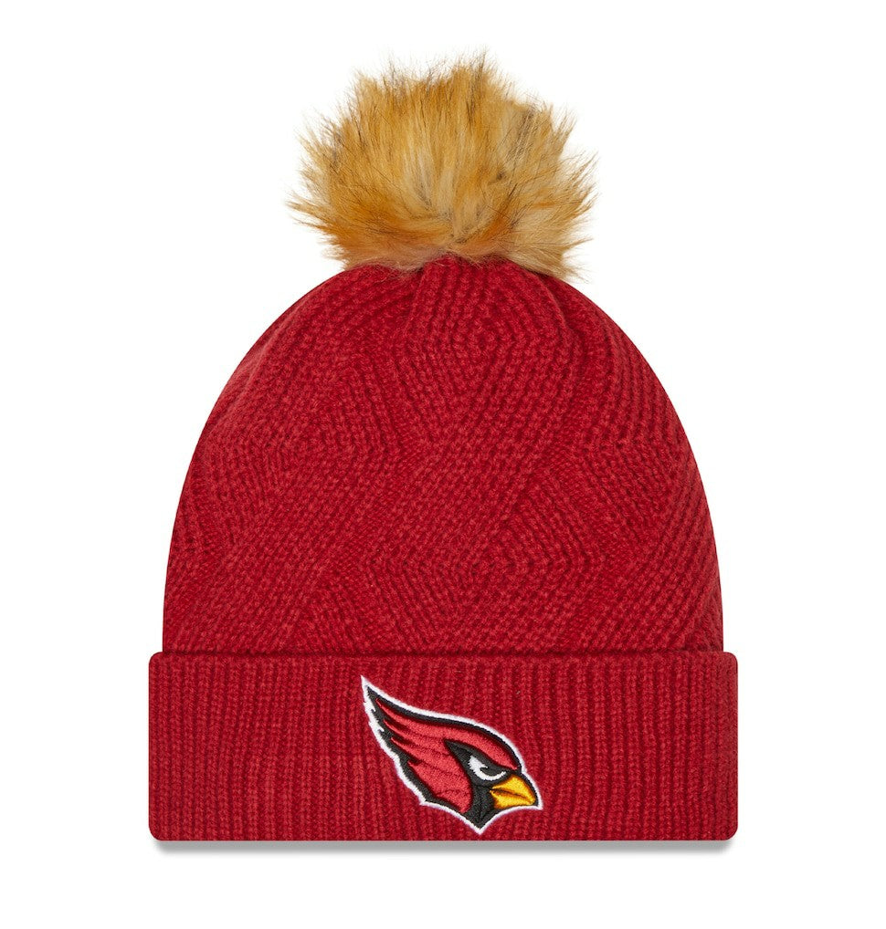 Arizona Cardinals New Era Women's Snowy Cuffed Knit Hat with Pom Cardinal | NFL