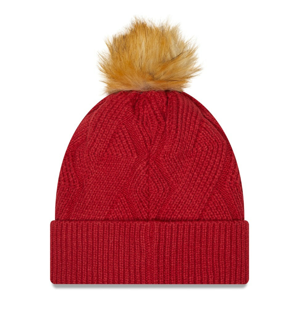 Arizona Cardinals New Era Women's Snowy Cuffed Knit Hat with Pom Cardinal | NFL