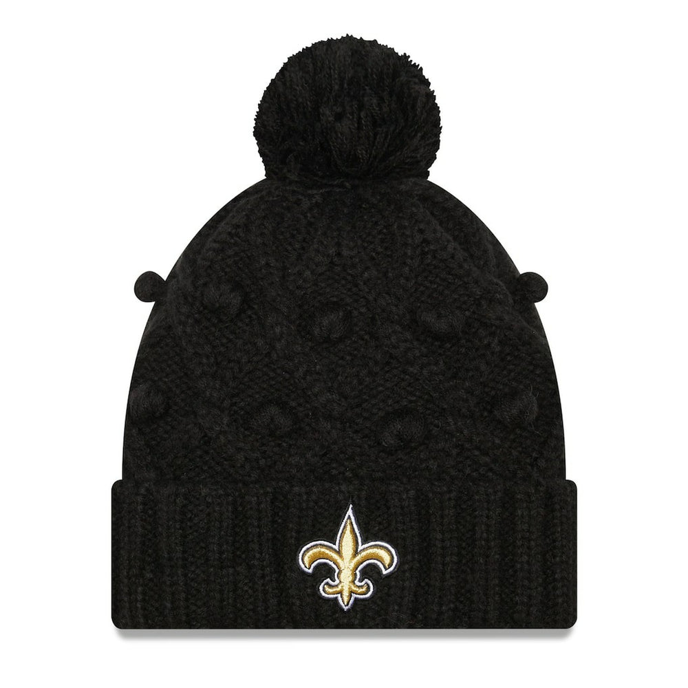 New Orleans Saints New Era Women's Toasty Cuffed Knit Hat with Pom Black | NFL