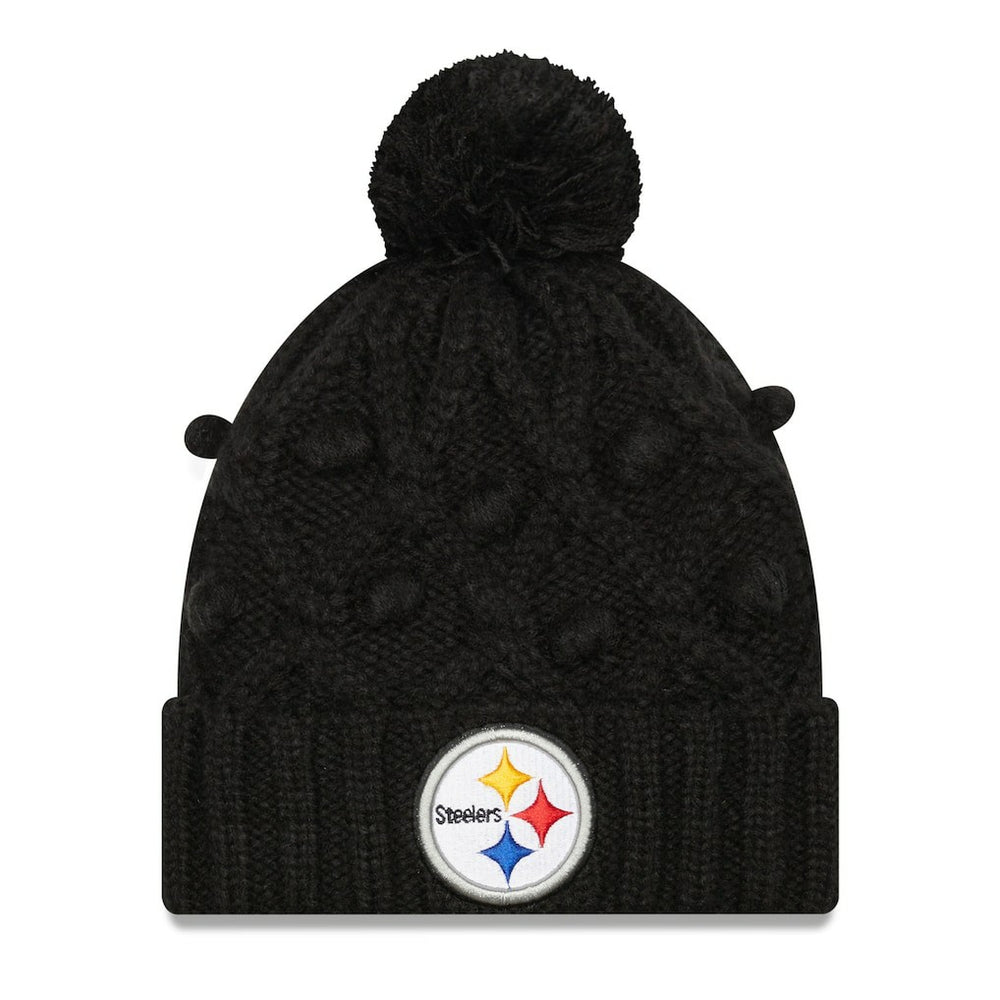 Pittsburgh Steelers New Era Women's Toasty Cuffed Knit Hat with Pom Black | NFL