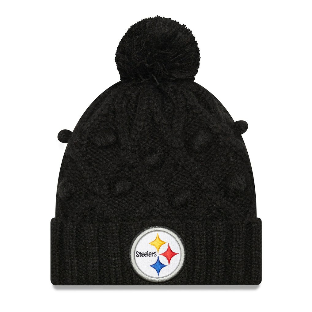 Pittsburgh Steelers New Era Women's Toasty Cuffed Knit Hat with Pom Black | NFL